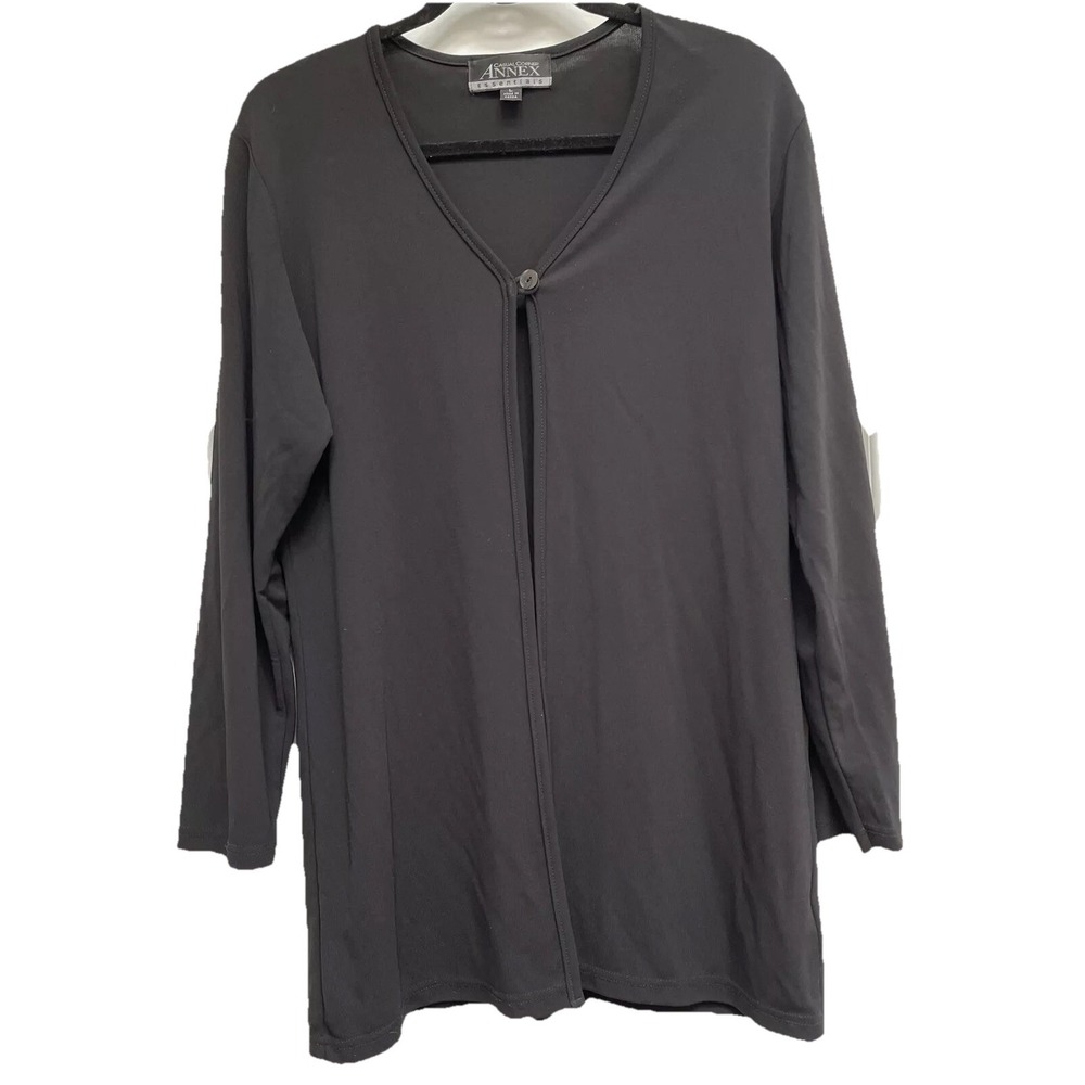 Casual Corner Annex Essentials Black Knit Jacket Size L Comfort‎